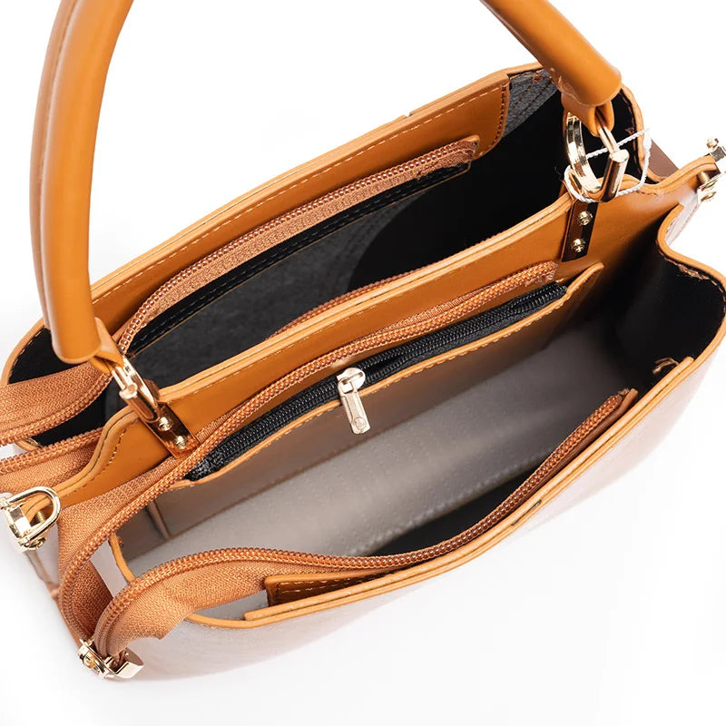 Classic Color Block Design Fashionable Women's Shoulder Bag Large Capacity Exquisite and Simple Brand Letter Multifunctional Design Handbag
