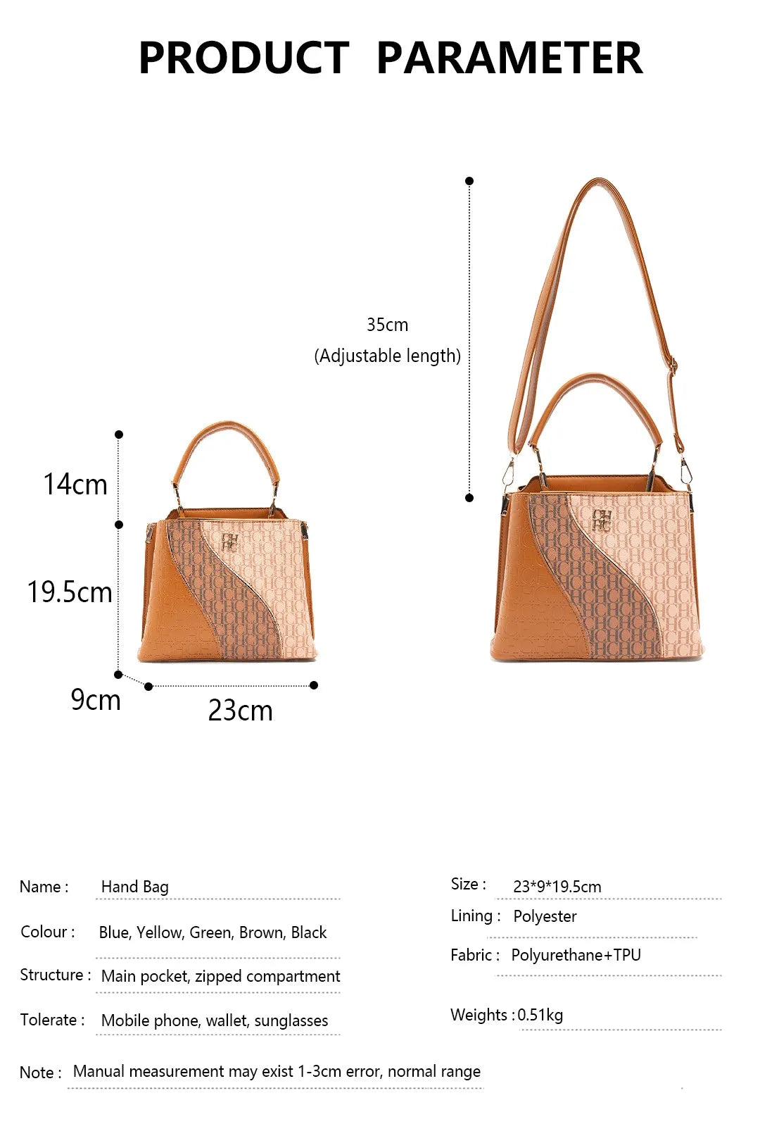 Classic Color Block Design Fashionable Women's Shoulder Bag Large Capacity Exquisite and Simple Brand Letter Multifunctional Design Handbag