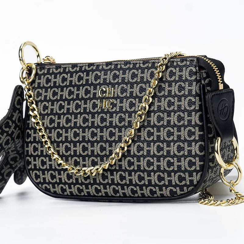 Exquisite High-Quality Letter Solid Color Women's Shopping Bag Simple and Fashionable Hundred Brand Elegant Crossbody Bag