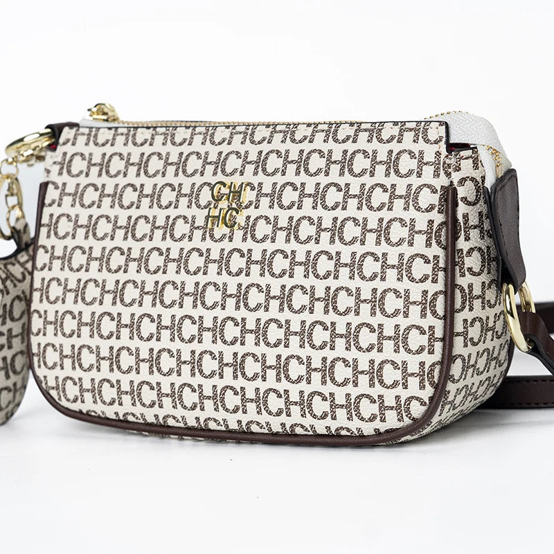 Exquisite High-Quality Letter Solid Color Women's Shopping Bag Simple and Fashionable Hundred Brand Elegant Crossbody Bag