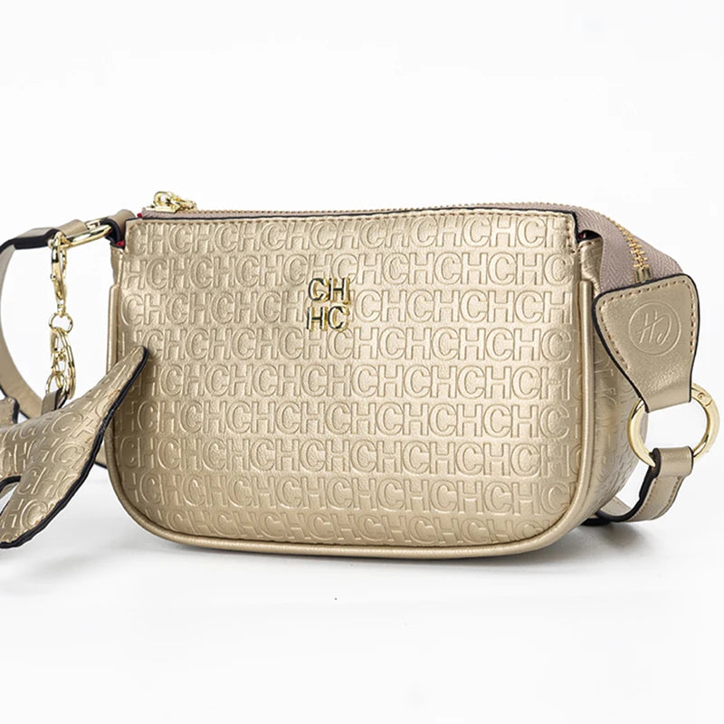 Exquisite High-Quality Letter Solid Color Women's Shopping Bag Simple and Fashionable Hundred Brand Elegant Crossbody Bag