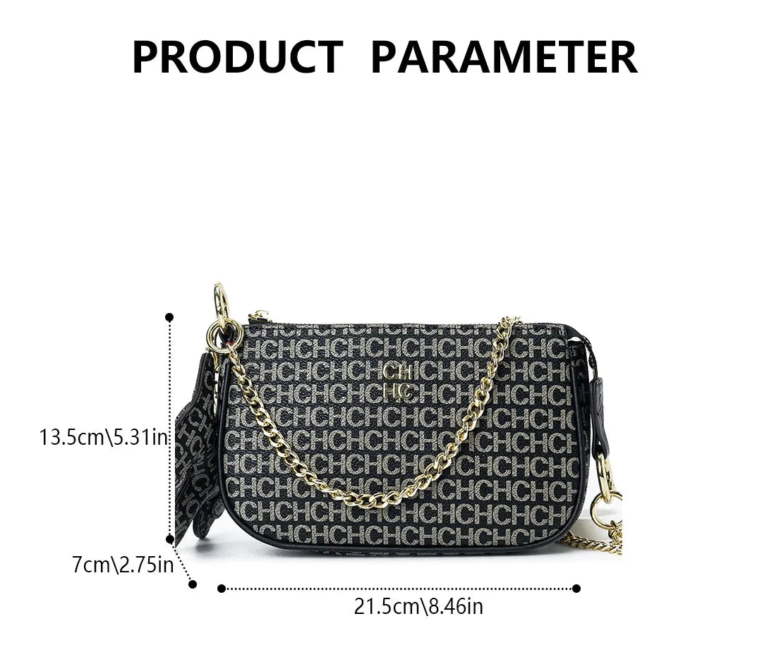 Exquisite High-Quality Letter Solid Color Women's Shopping Bag Simple and Fashionable Hundred Brand Elegant Crossbody Bag