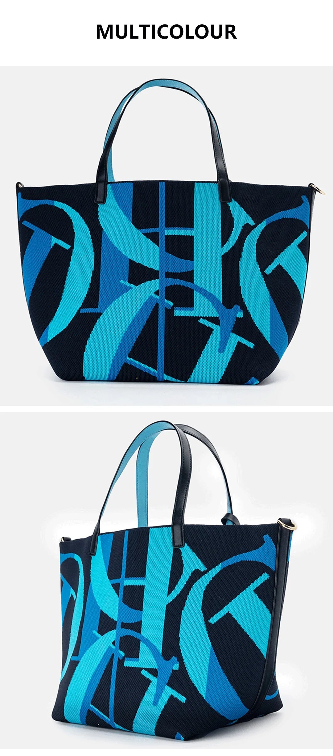 Exquisite Casual Letter Colored Large Capacity Women's Shoulder Bag Elegant and Fashionable Brand Handbag Shopping Handbag