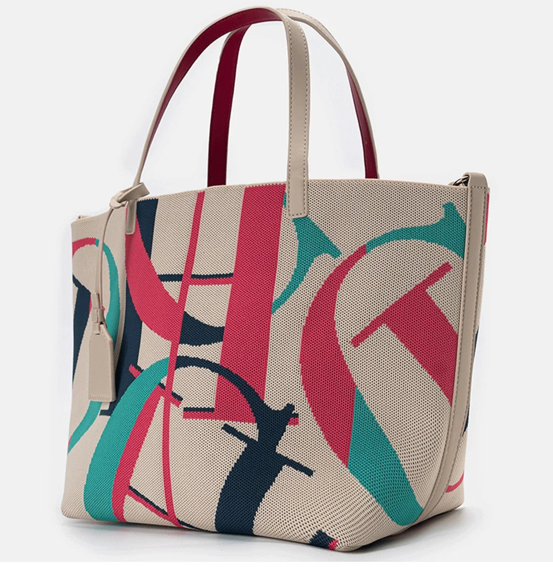 Exquisite Casual Letter Colored Large Capacity Women's Shoulder Bag Elegant and Fashionable Brand Handbag Shopping Handbag