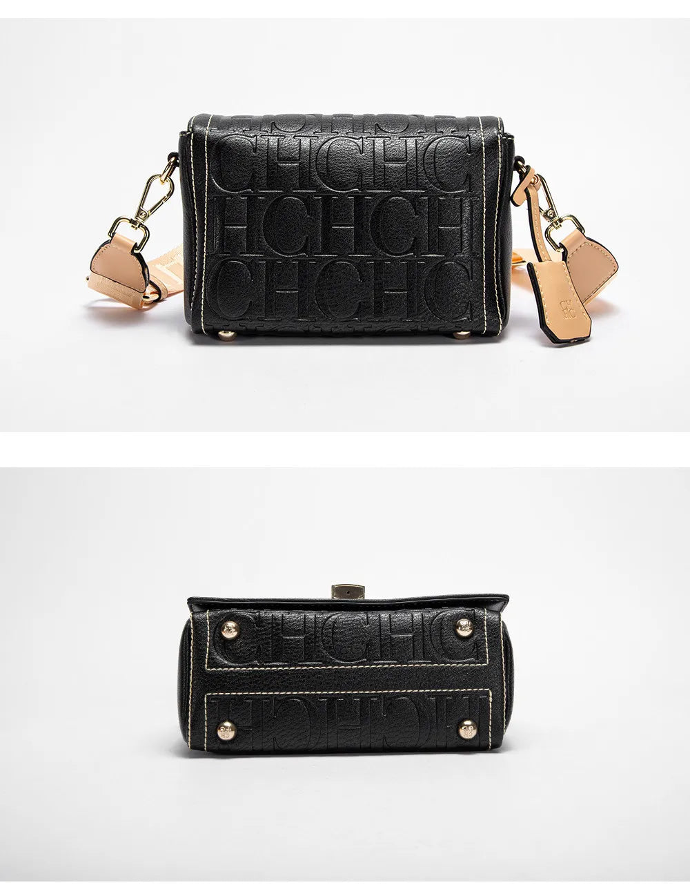 CH Fashion Design Model Metal Accessories Buckle Women's Shoulder Bag Luxury Brand 2025 Fashion Solid Colour Printed Head Bag