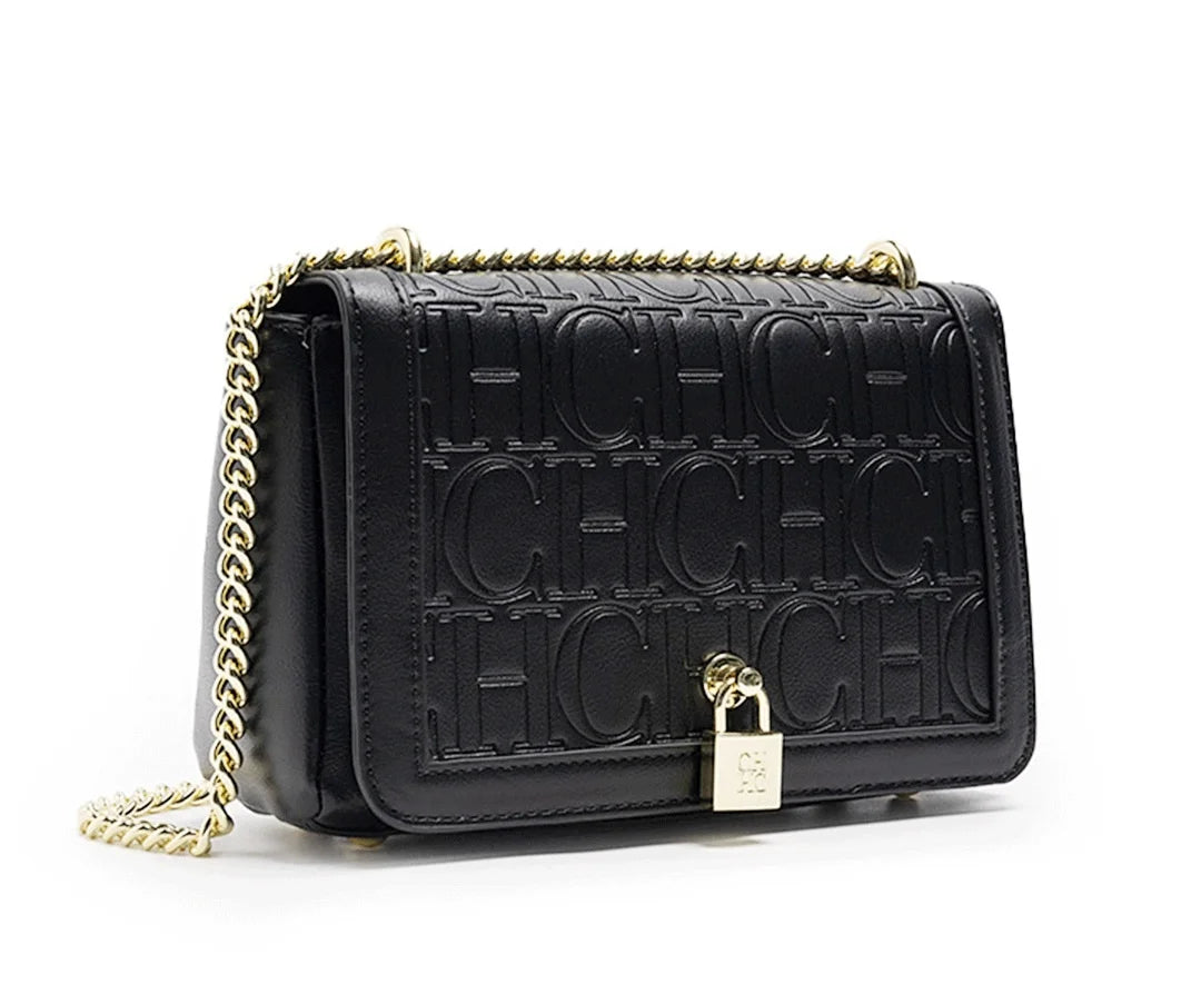 CH Metal Lock Design Solid Color Brand Letter Print Women's Chain Bag Women's Versatile Commuter Fashion Flap Crossbody Bag