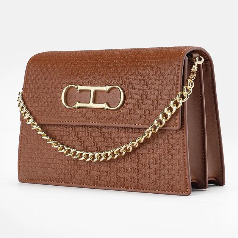 CH Ladies Light Luxury Popular Classic Models Large Capacity Brand Logo Buckle Crossbody Bag Fashion Elegant Niche Shoulder Bag