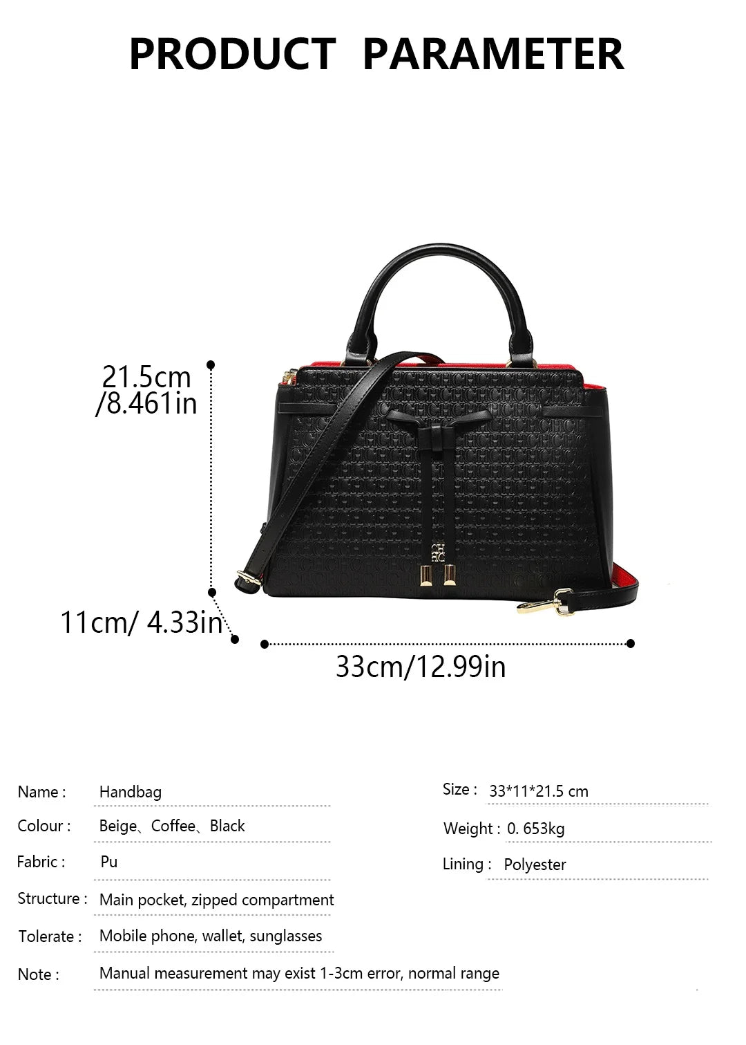CH Fashion Minimalist Women's Elegant Handbag Exquisite Letter Print Light Luxury Brand Tote Bag