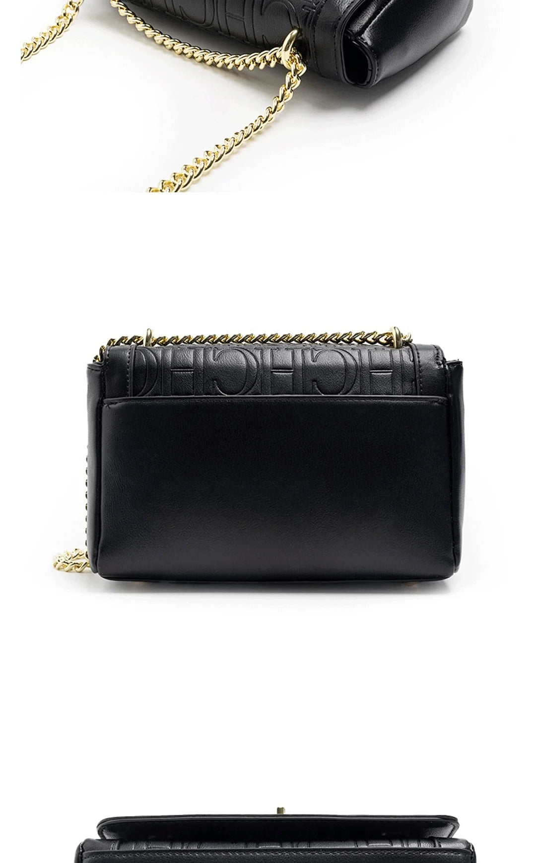 CH Metal Lock Design Solid Color Brand Letter Print Women's Chain Bag Women's Versatile Commuter Fashion Flap Crossbody Bag