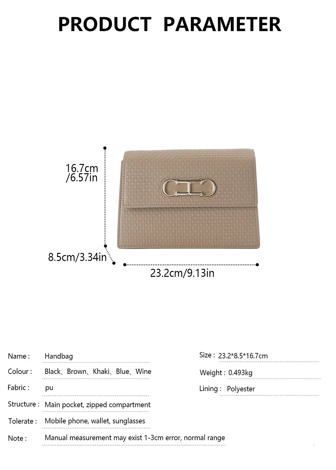 CH Ladies Light Luxury Popular Classic Models Large Capacity Brand Logo Buckle Crossbody Bag Fashion Elegant Niche Shoulder Bag