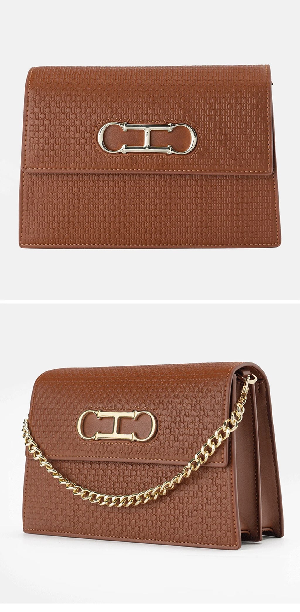CH Ladies Light Luxury Popular Classic Models Large Capacity Brand Logo Buckle Crossbody Bag Fashion Elegant Niche Shoulder Bag