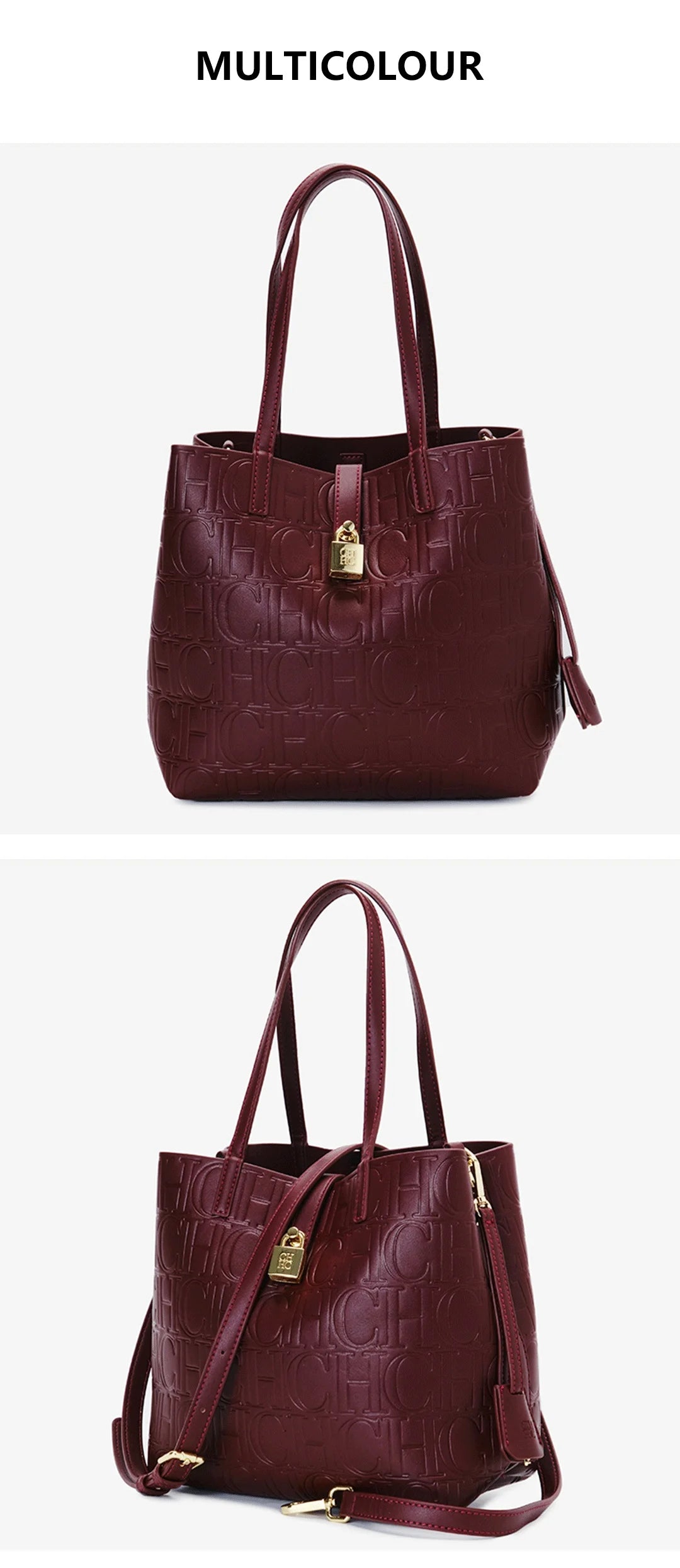 CH High Quality Fashion Letter Print Design Temperament Tote Bag Pure Colour Ladies Shoulder Bag Large Capacity Senior Sense