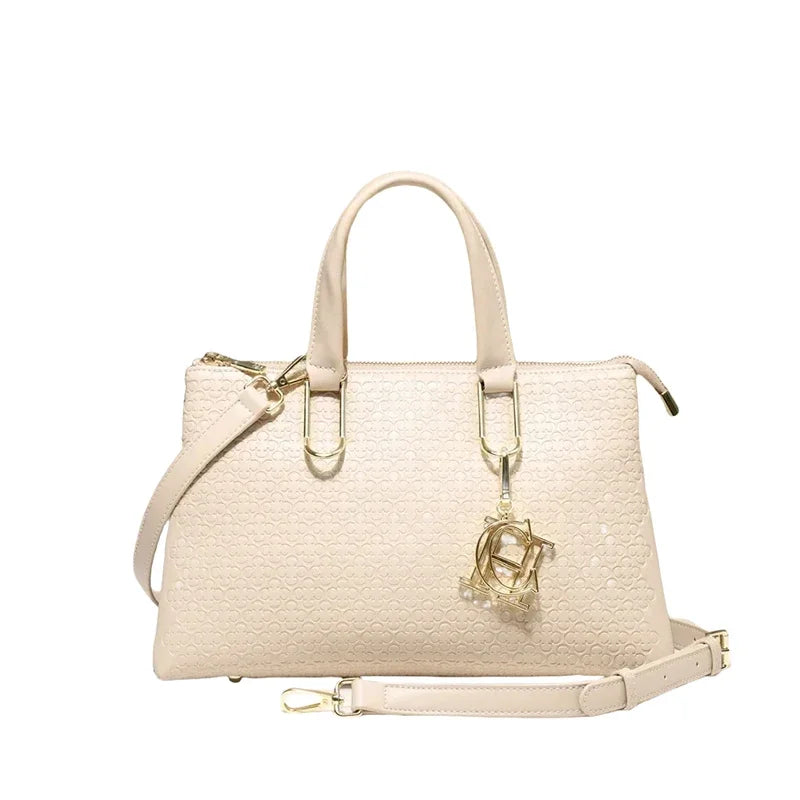 Exquisite High-quality Women's Handbag Fashionable Solid Color Simple Daily Commuting Style Letter Printed Design Shoulder Bag
