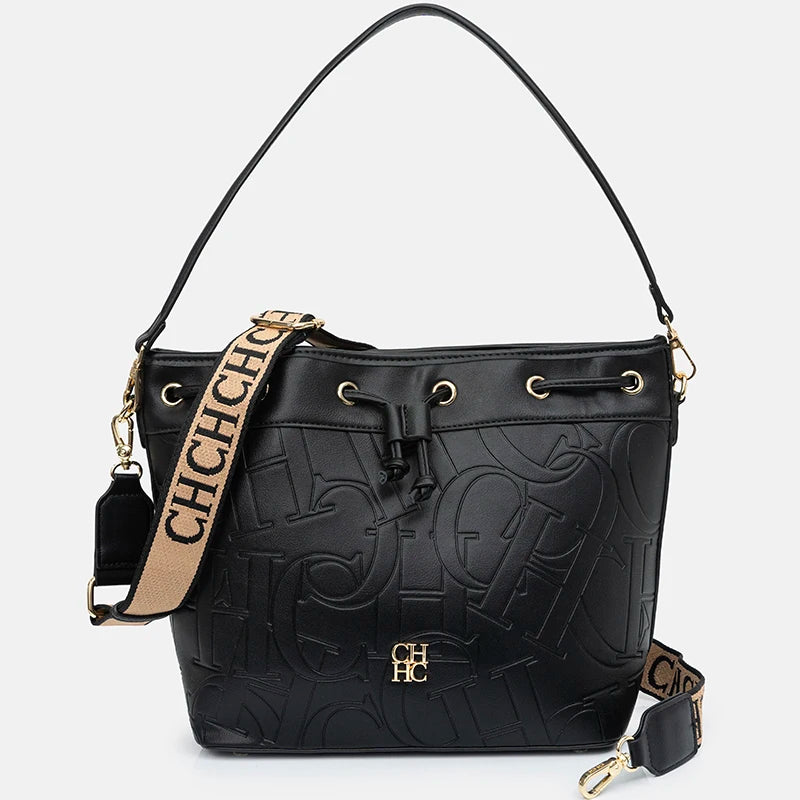 CH Detachable Shoulder Strap Brand Print Classic Drawstring Design Stylish Tote Bag 2025 New Women's Shoulder Bag