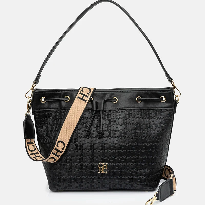 CH Detachable Shoulder Strap Brand Print Classic Drawstring Design Stylish Tote Bag 2025 New Women's Shoulder Bag