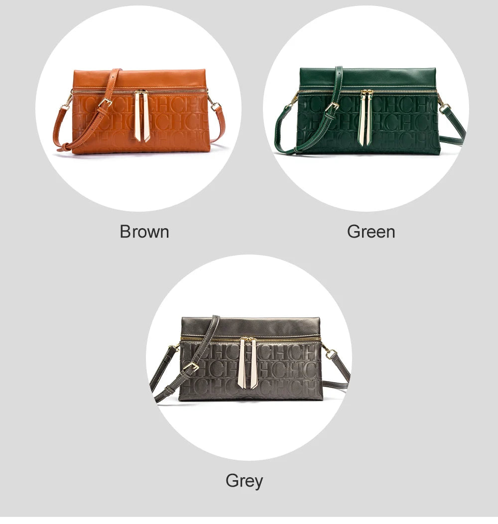 CH Women's Crossbody Bag Pure Colour Letter Print Design High Fashion Ladies Shoulder Bag Daily Commuter Versatile Small Square