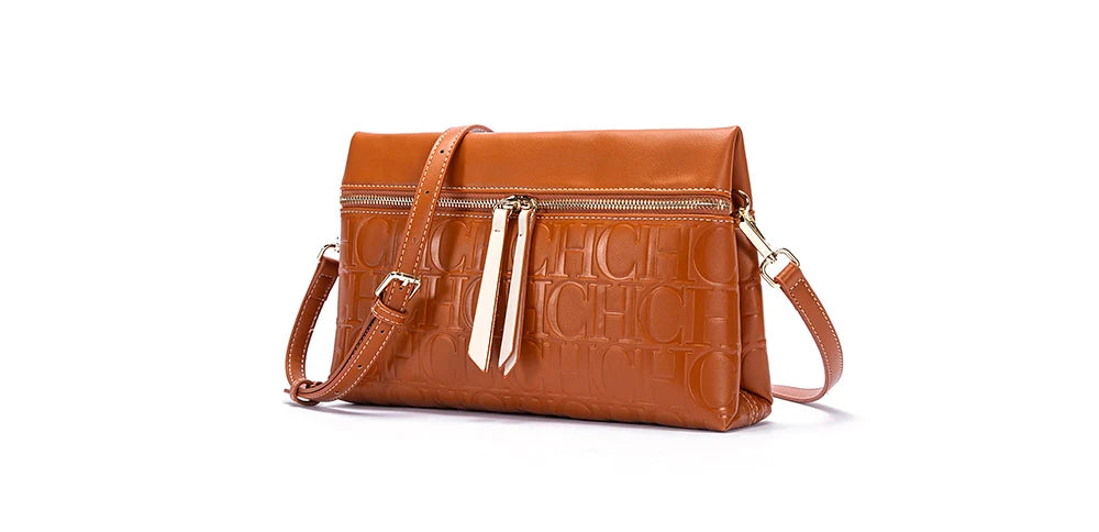 CH Women's Crossbody Bag Pure Colour Letter Print Design High Fashion Ladies Shoulder Bag Daily Commuter Versatile Small Square