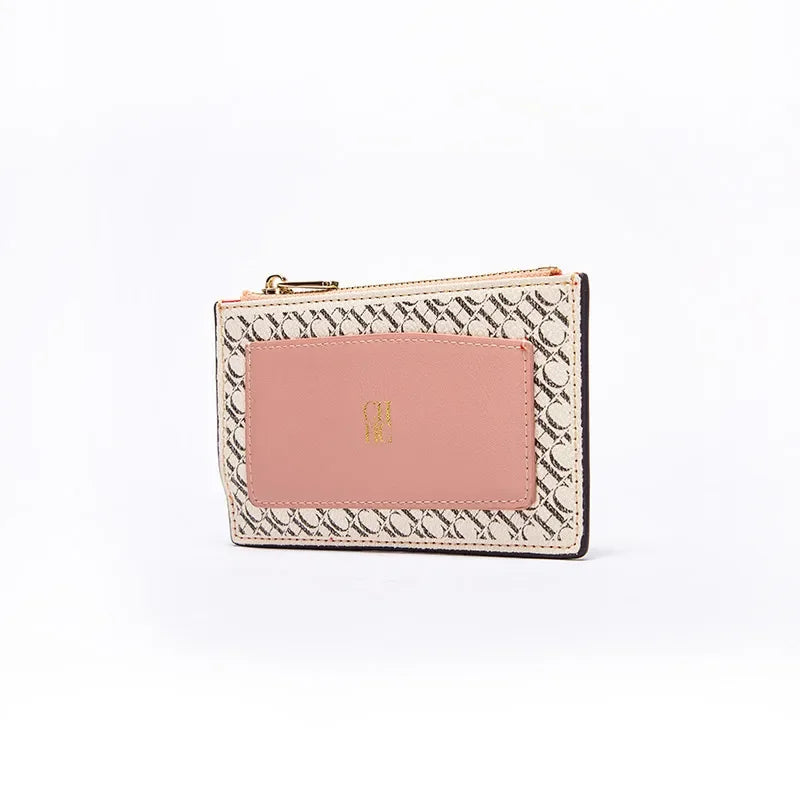 CH Women's Leather Bag Card High Quality Metal Zipper Fashion Women's Bag Button Folding Women's Wallet Retro Temperament