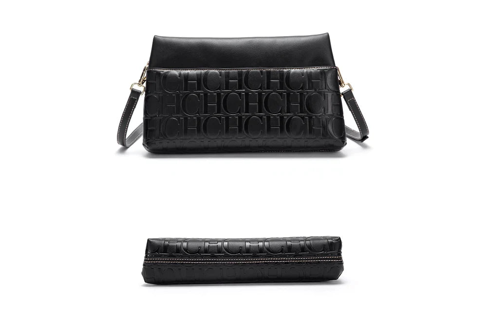 CH Women's Crossbody Bag Pure Colour Letter Print Design High Fashion Ladies Shoulder Bag Daily Commuter Versatile Small Square
