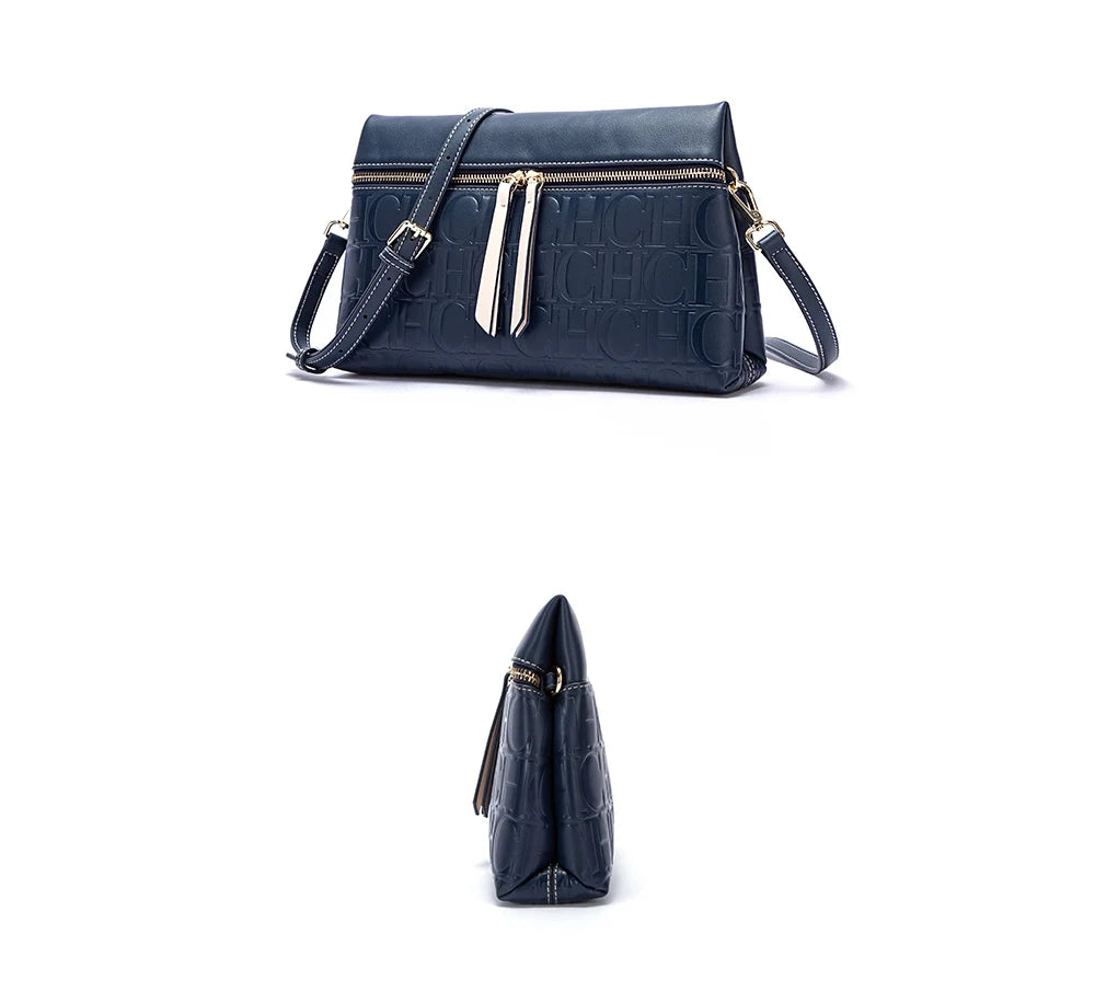 CH Women's Crossbody Bag Pure Colour Letter Print Design High Fashion Ladies Shoulder Bag Daily Commuter Versatile Small Square