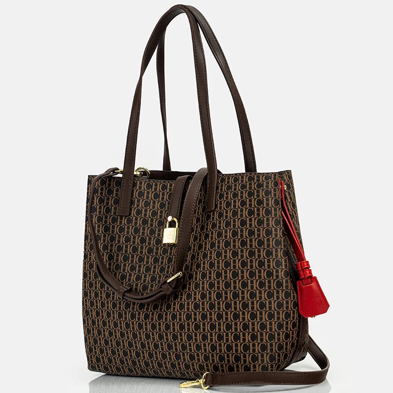 Multifunctional Fashion Crossbody Bag Large Capacity Minimalist Style Women's Tote Bag Monogram Print Design Carrying Case