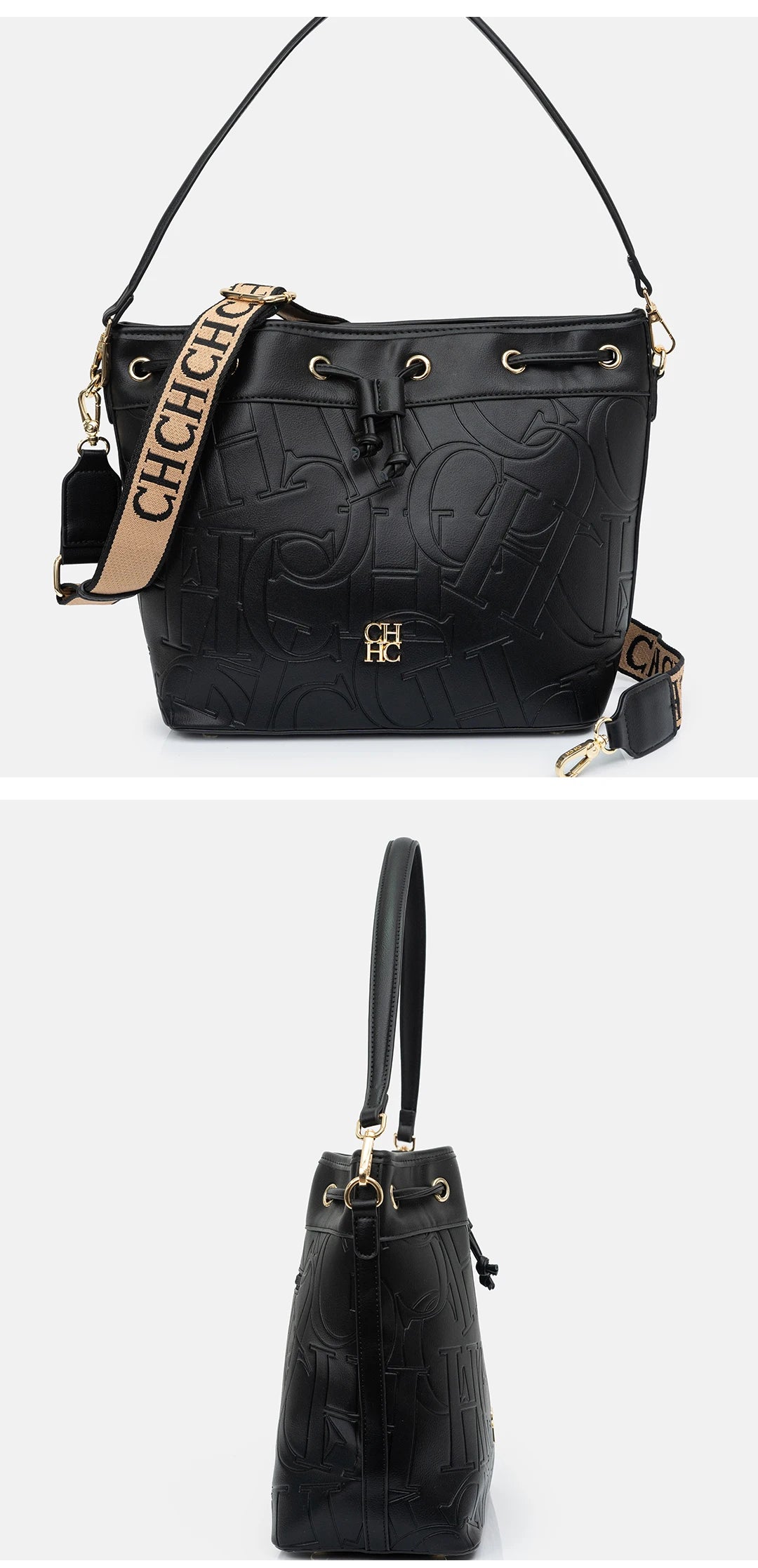 CH Detachable Shoulder Strap Brand Print Classic Drawstring Design Stylish Tote Bag 2025 New Women's Shoulder Bag