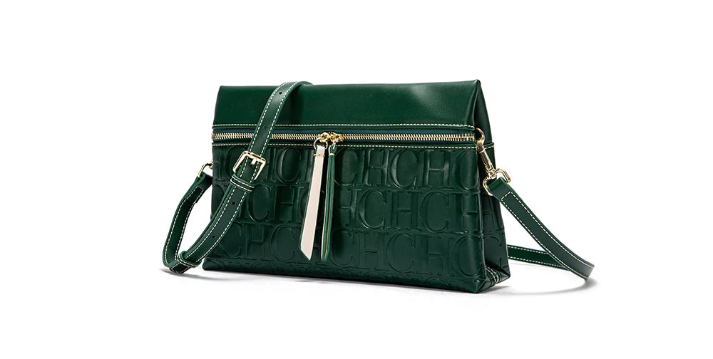 CH Women's Crossbody Bag Pure Colour Letter Print Design High Fashion Ladies Shoulder Bag Daily Commuter Versatile Small Square