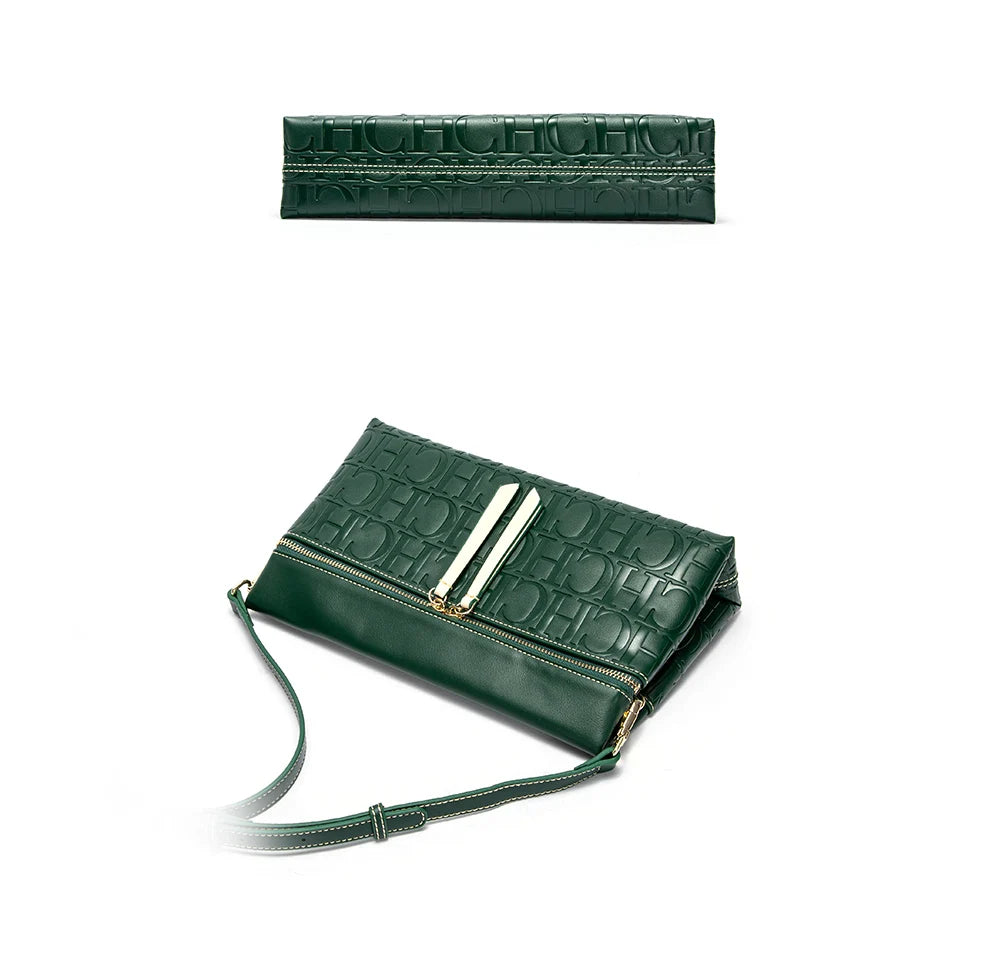 CH Women's Crossbody Bag Pure Colour Letter Print Design High Fashion Ladies Shoulder Bag Daily Commuter Versatile Small Square