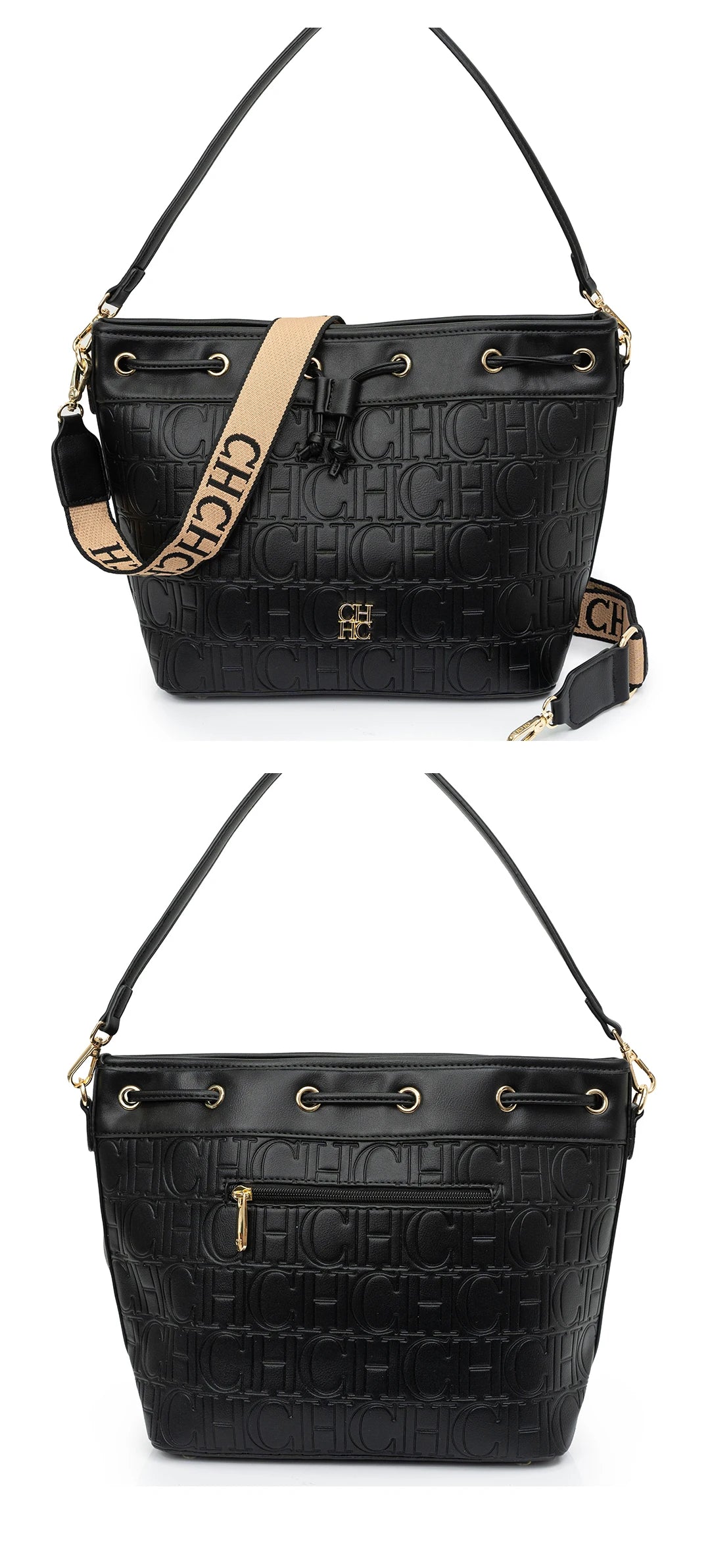 CH Detachable Shoulder Strap Brand Print Classic Drawstring Design Stylish Tote Bag 2025 New Women's Shoulder Bag