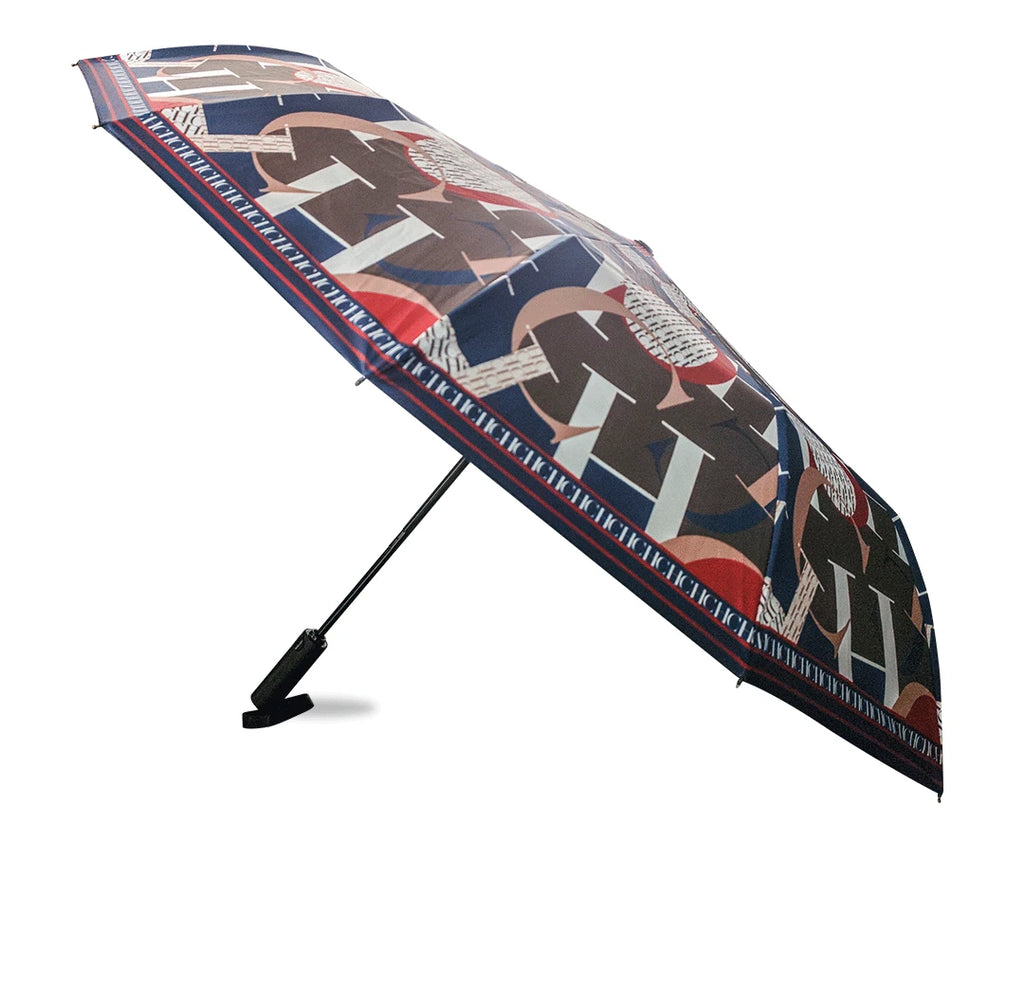 Printed Creative Letter Design Windproof Automatic Commuter Folding Umbrella Straight Handle Multifunctional Umbrella