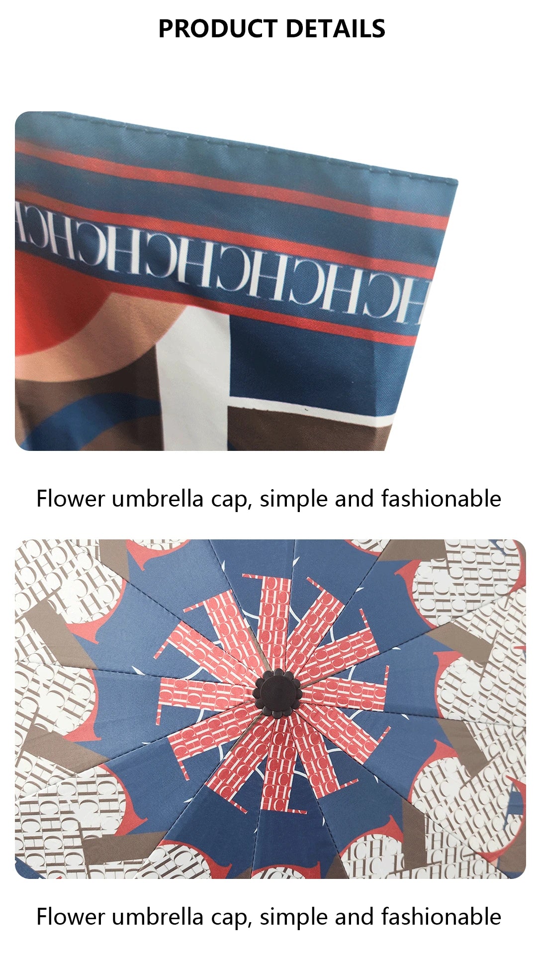 Printed Creative Letter Design Windproof Automatic Commuter Folding Umbrella Straight Handle Multifunctional Umbrella