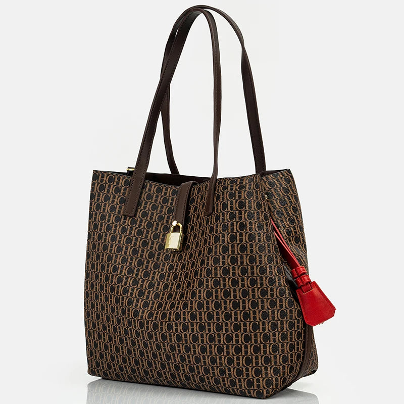 Multifunctional Fashion Crossbody Bag Large Capacity Minimalist Style Women's Tote Bag Monogram Print Design Carrying Case