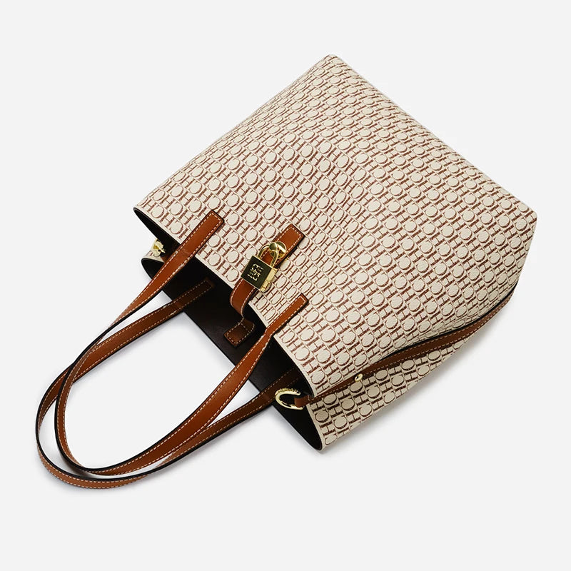 Women's Shoulder Bag Exquisite Simple Large Capacity Casual Durable Brand Elegant Lightweight Luxury Practical Bag Solid Color