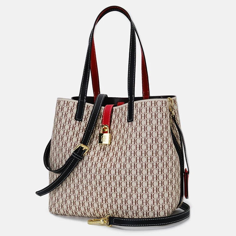 Women's Shoulder Bag Exquisite Simple Large Capacity Casual Durable Brand Elegant Lightweight Luxury Practical Bag Solid Color
