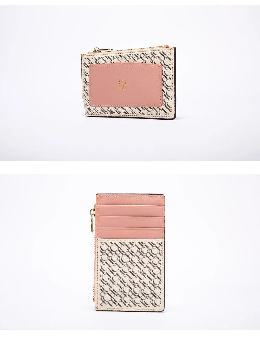 CH Women's Leather Bag Card High Quality Metal Zipper Fashion Women's Bag Button Folding Women's Wallet Retro Temperament