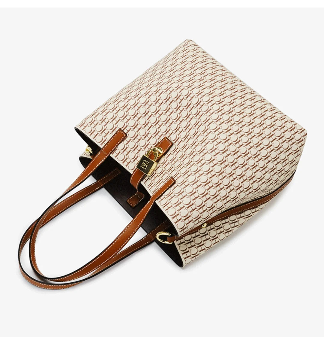 Women's Shoulder Bag Exquisite Simple Large Capacity Casual Durable Brand Elegant Lightweight Luxury Practical Bag Solid Color