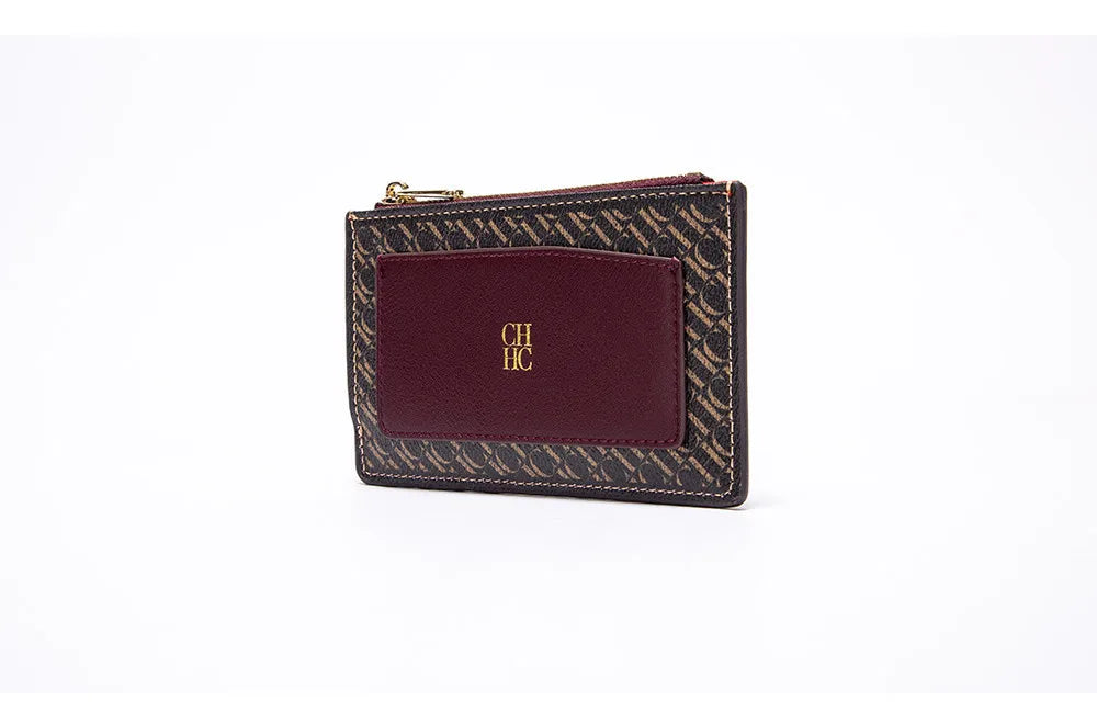 CH Women's Leather Bag Card High Quality Metal Zipper Fashion Women's Bag Button Folding Women's Wallet Retro Temperament
