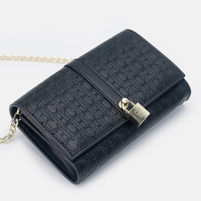 High Quality Exquisite Chain Bag Fashionable Letter Printed Women's Shoulder Bag with Lock Design High-quality PU Material Women's Shoulder Bag