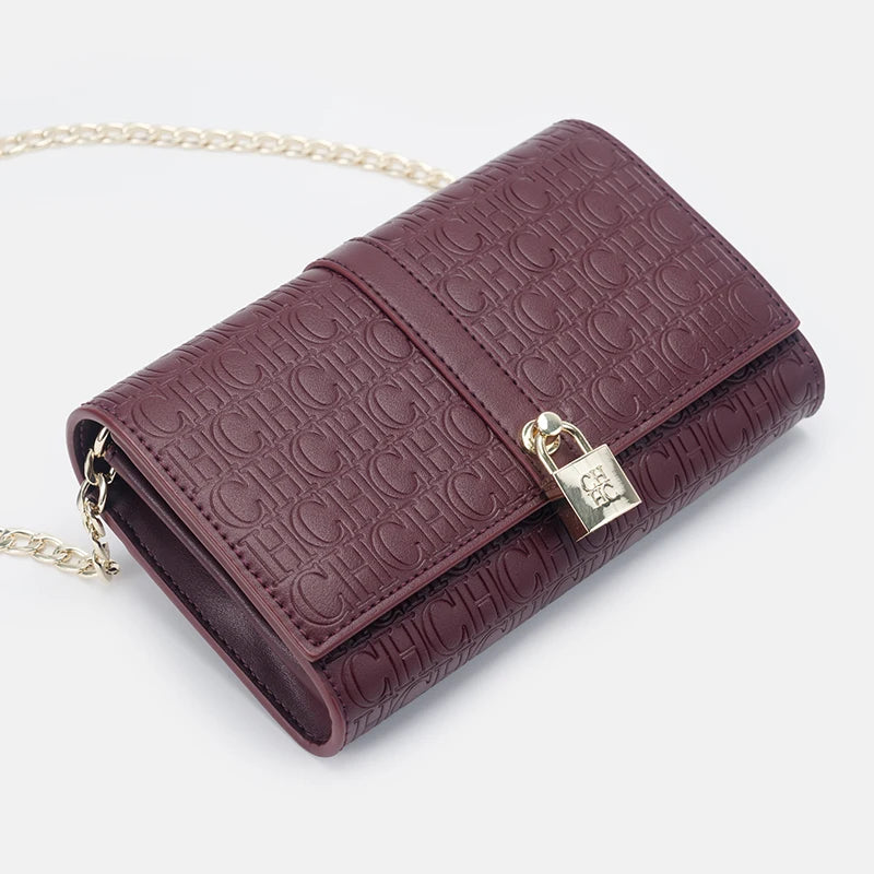 High Quality Exquisite Chain Bag Fashionable Letter Printed Women's Shoulder Bag with Lock Design High-quality PU Material Women's Shoulder Bag