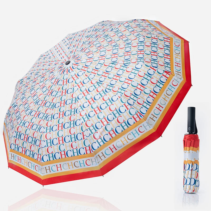 Multi Functional Exquisite Automatic Handle Colorful Practical Convenient for Going Out Durable Fashionable High-quality Printing Folding Umbrella