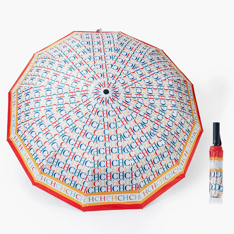 Multi Functional Exquisite Automatic Handle Colorful Practical Convenient for Going Out Durable Fashionable High-quality Printing Folding Umbrella