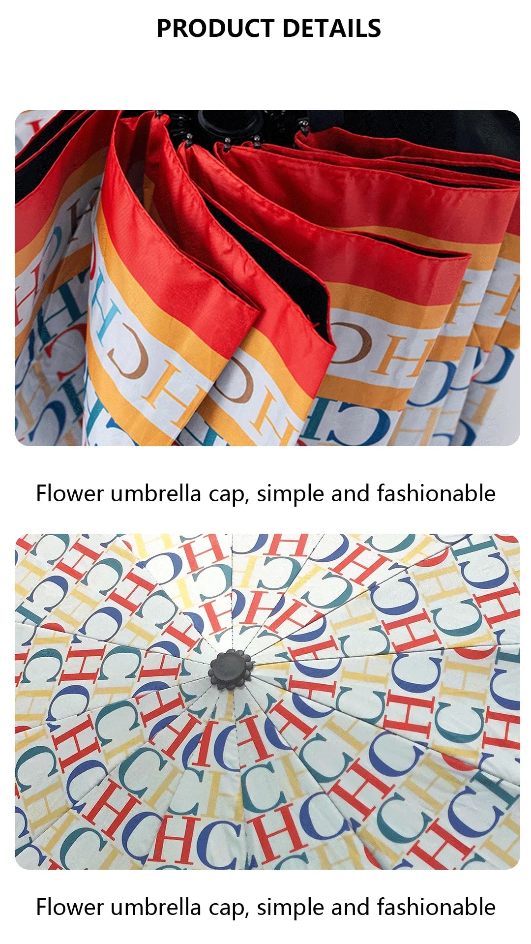 Multi Functional Exquisite Automatic Handle Colorful Practical Convenient for Going Out Durable Fashionable High-quality Printing Folding Umbrella