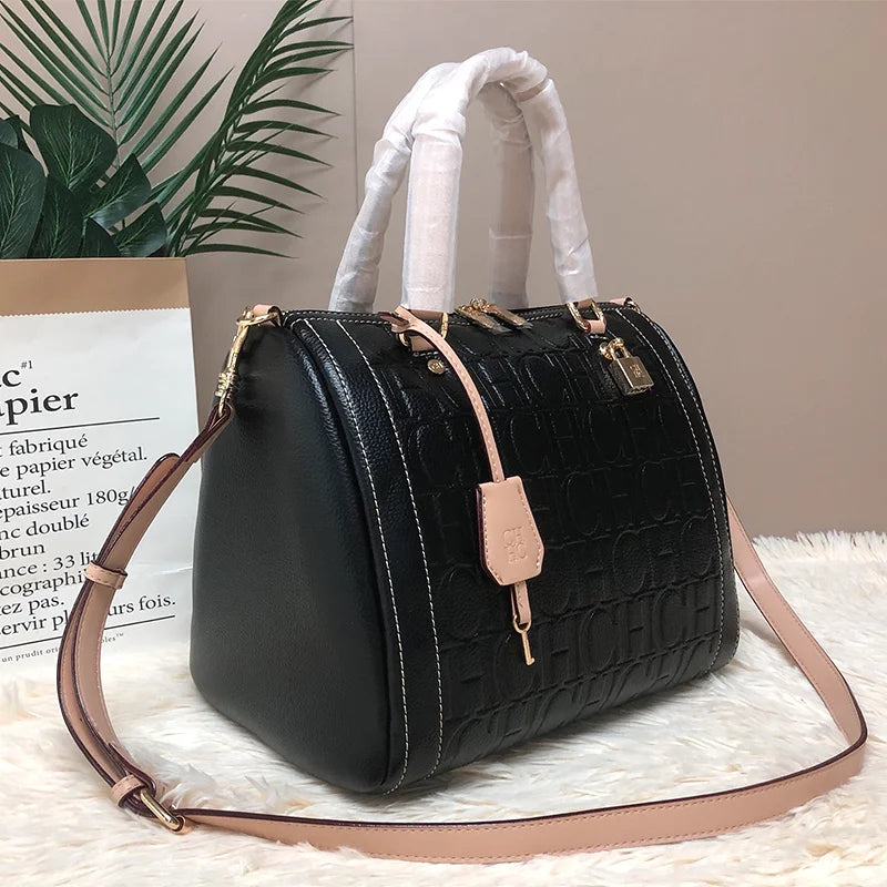 New Zipper Handbag Lock Design with Large Capacity Exquisite Letter Printing High Quality Multi Functional Fashionable Women's Handbag for Commuting