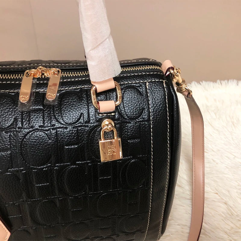 New Zipper Handbag Lock Design with Large Capacity Exquisite Letter Printing High Quality Multi Functional Fashionable Women's Handbag for Commuting
