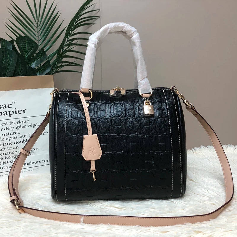New Zipper Handbag Lock Design with Large Capacity Exquisite Letter Printing High Quality Multi Functional Fashionable Women's Handbag for Commuting