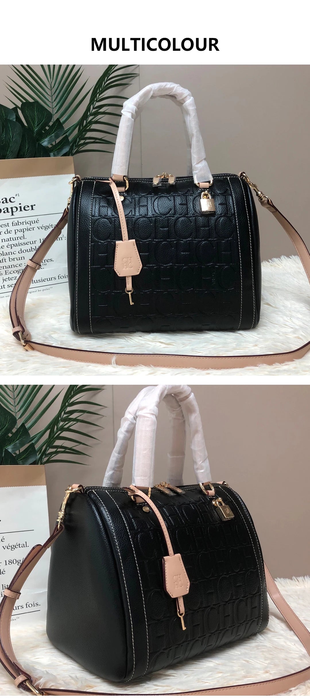 New Zipper Handbag Lock Design with Large Capacity Exquisite Letter Printing High Quality Multi Functional Fashionable Women's Handbag for Commuting