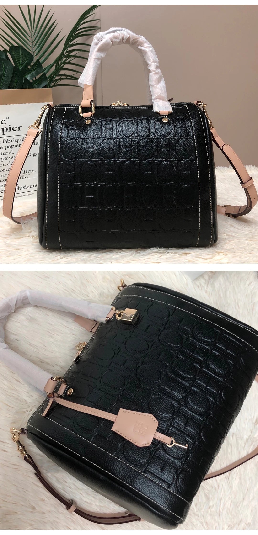 New Zipper Handbag Lock Design with Large Capacity Exquisite Letter Printing High Quality Multi Functional Fashionable Women's Handbag for Commuting