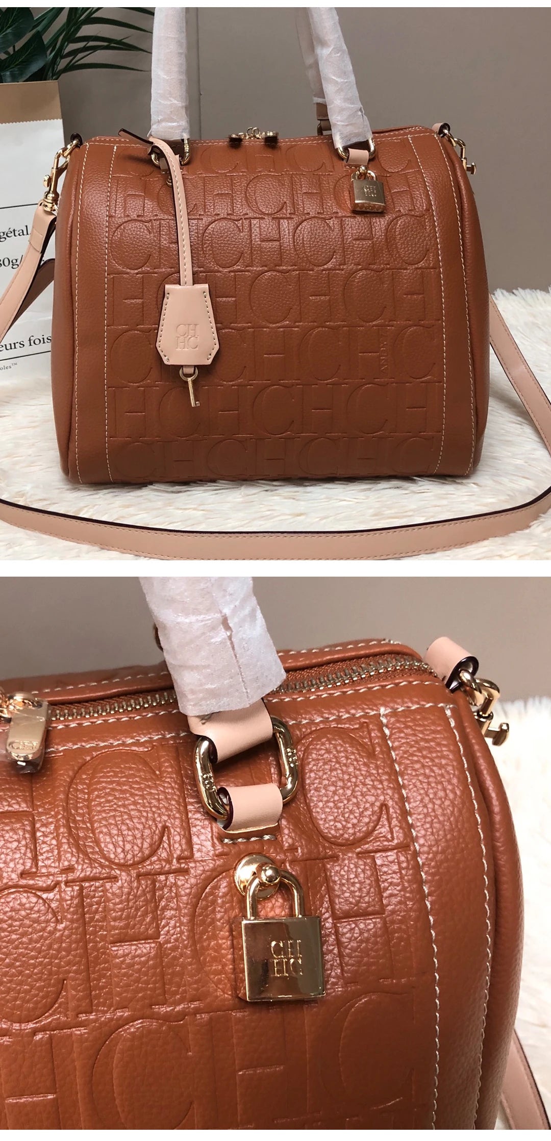 New Zipper Handbag Lock Design with Large Capacity Exquisite Letter Printing High Quality Multi Functional Fashionable Women's Handbag for Commuting