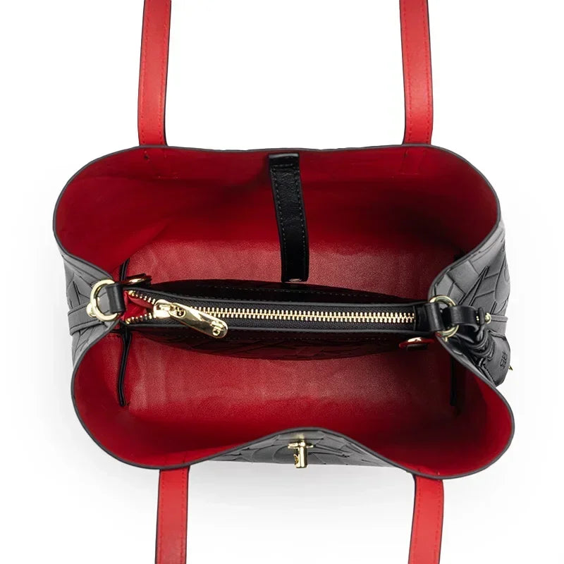 Exquisite Letter Pattern Design Large Capacity Simple Style Women's Handbag Portable Multifunctional Fashionable Crossbody Bag