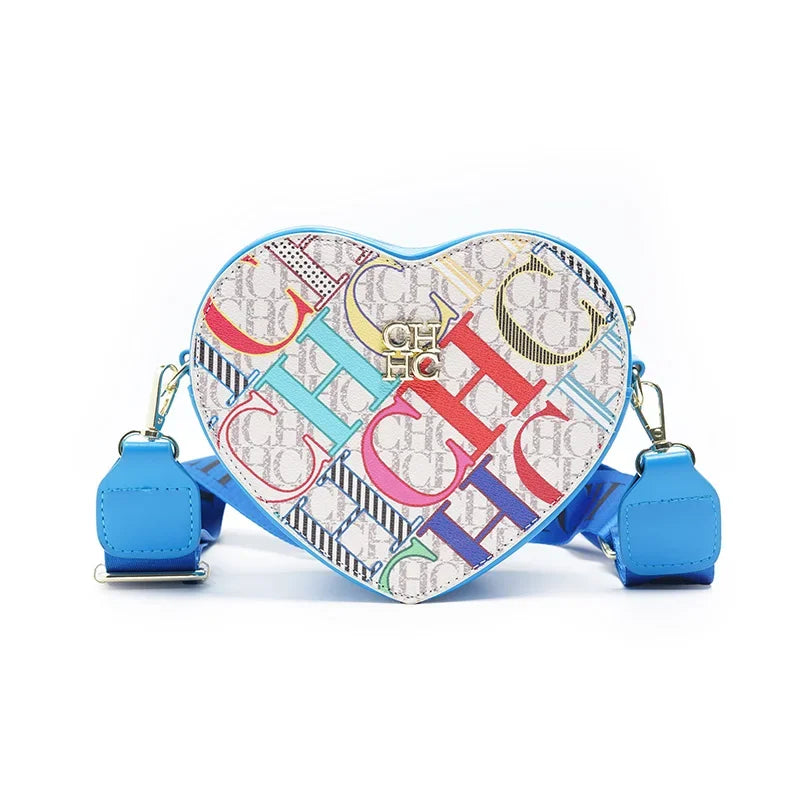 Ladies' Casual Exquisite Cute Style Shoulder Bag High-quality Ladies' Letter Printed Crossbody Bag Fashionable Heart-shaped Design